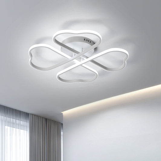 Heart Shape Acrylic Flush Mount Fixture Minimalism 18"/23"/28" W LED White Ceiling Lighting in Warm/White/3 Color Light Clearhalo 'Ceiling Lights' 'Close To Ceiling Lights' 'Close to ceiling' 'Flush mount' Lighting' 1957867