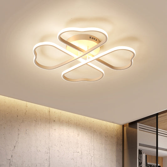 Heart Shape Acrylic Flush Mount Fixture Minimalism 18"/23"/28" W LED White Ceiling Lighting in Warm/White/3 Color Light Clearhalo 'Ceiling Lights' 'Close To Ceiling Lights' 'Close to ceiling' 'Flush mount' Lighting' 1957868
