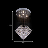 4-Head Diamond Shaped Ceiling Light Contemporary Satin Nickel Beveled Crystal Flush Mount Lighting Clearhalo 'Ceiling Lights' 'Close To Ceiling Lights' 'Close to ceiling' 'Flush mount' Lighting' 1957974