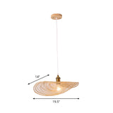 Chinese Style 1/3/6-Light Pendulum Light Beige Lotus Leaf Pendant Lighting with Bamboo Shade, 14"/16.5"/19.5" Wide Clearhalo 'Ceiling Lights' 'Modern Pendants' 'Modern' 'Pendant Lights' 'Pendants' Lighting' 1958068