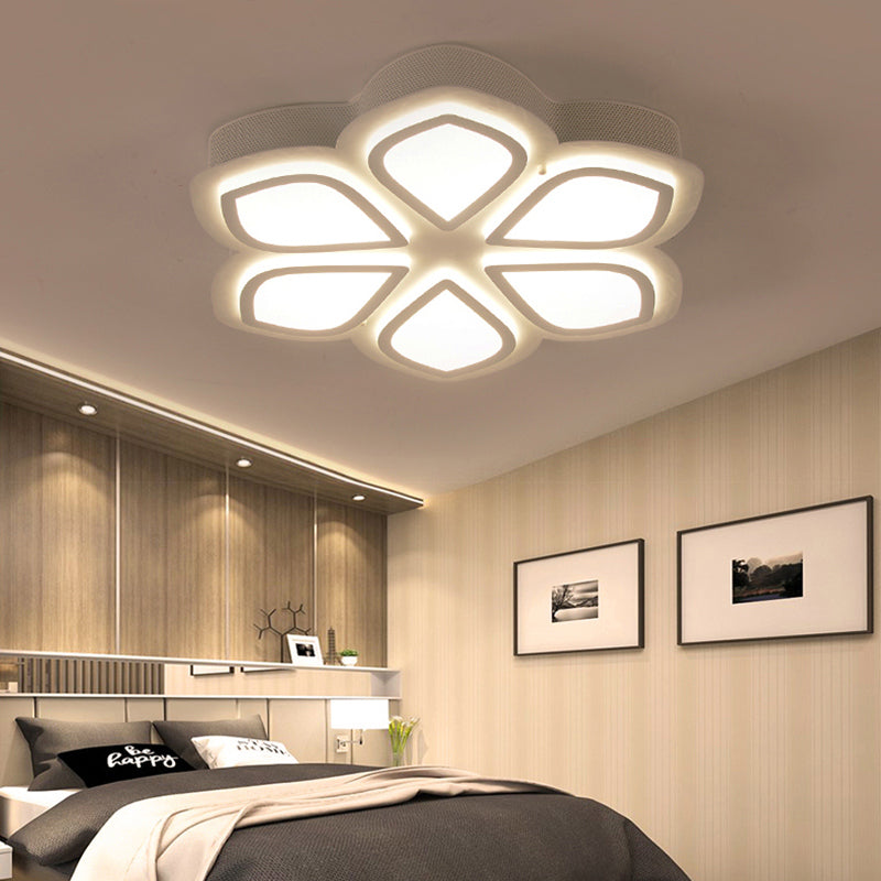 Nordic LED Ceiling Light Acrylic Flush Ceiling Lights in White for Bedroom White A Clearhalo 'Ceiling Lights' 'Close To Ceiling Lights' 'Close to ceiling' 'Flush mount' Lighting' 195811