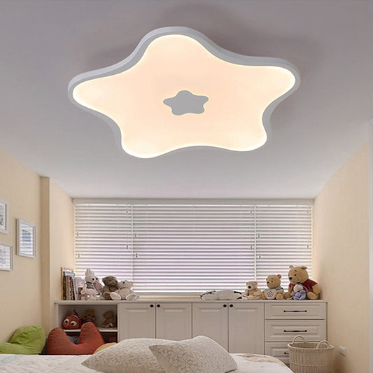 White Flat Star Flush Mount Light Contemporary Acrylic LED Ceiling Lamp for Study Room White Warm Clearhalo 'Ceiling Lights' 'Close To Ceiling Lights' 'Close to ceiling' 'Flush mount' Lighting' 195833