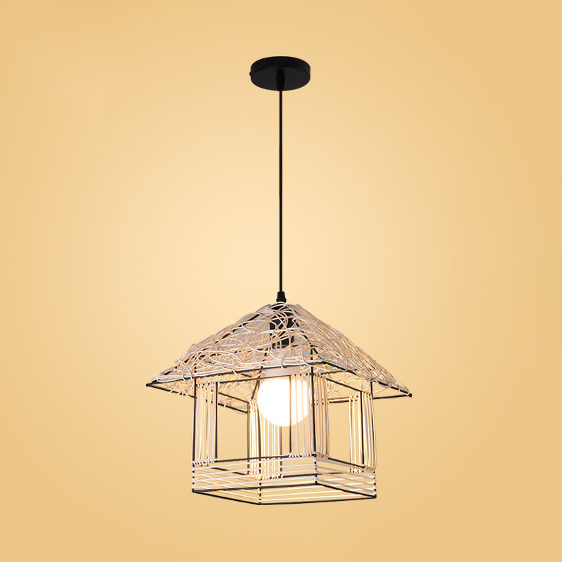 Ruffled Hat/Spiral/House Hanging Lamp Modernist Rattan 1-Light Beige Pendant Light Fixture over Table Clearhalo 'Ceiling Lights' 'Modern Pendants' 'Modern' 'Pendant Lights' 'Pendants' Lighting' 1958365