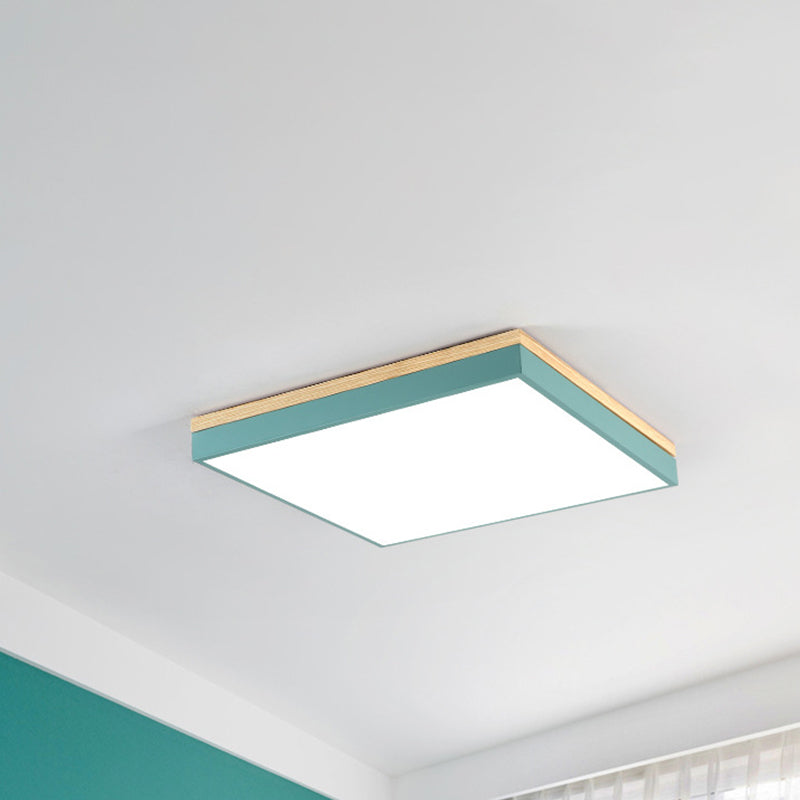 Macaron Loft Square Flush Ceiling Light Acrylic LED Ceiling Lamp for Baby Room Hallway Clearhalo 'Ceiling Lights' 'Close To Ceiling Lights' 'Close to ceiling' 'Flush mount' Lighting' 195852