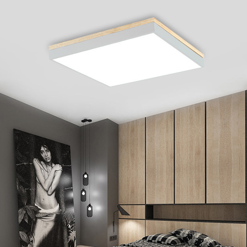 Macaron Loft Square Flush Ceiling Light Acrylic LED Ceiling Lamp for Baby Room Hallway White Clearhalo 'Ceiling Lights' 'Close To Ceiling Lights' 'Close to ceiling' 'Flush mount' Lighting' 195856