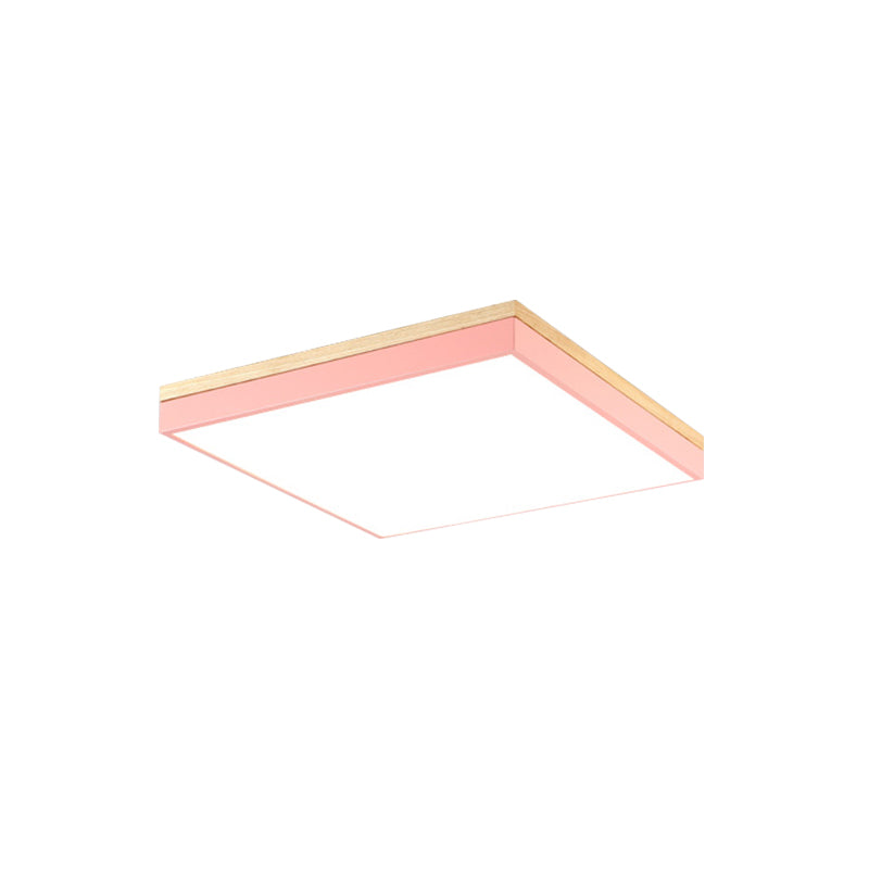 Macaron Loft Square Flush Ceiling Light Acrylic LED Ceiling Lamp for Baby Room Hallway Clearhalo 'Ceiling Lights' 'Close To Ceiling Lights' 'Close to ceiling' 'Flush mount' Lighting' 195859