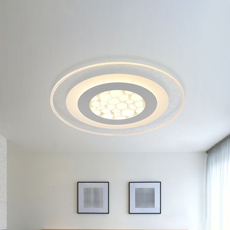Thinnest Round/Square/Rectangle Ceiling Light Minimalist Acrylic Bedroom Small/Large LED Flush-Mount Light Fixture with Pebble Pattern in White Clearhalo 'Ceiling Lights' 'Close To Ceiling Lights' 'Close to ceiling' 'Flush mount' Lighting' 1958911