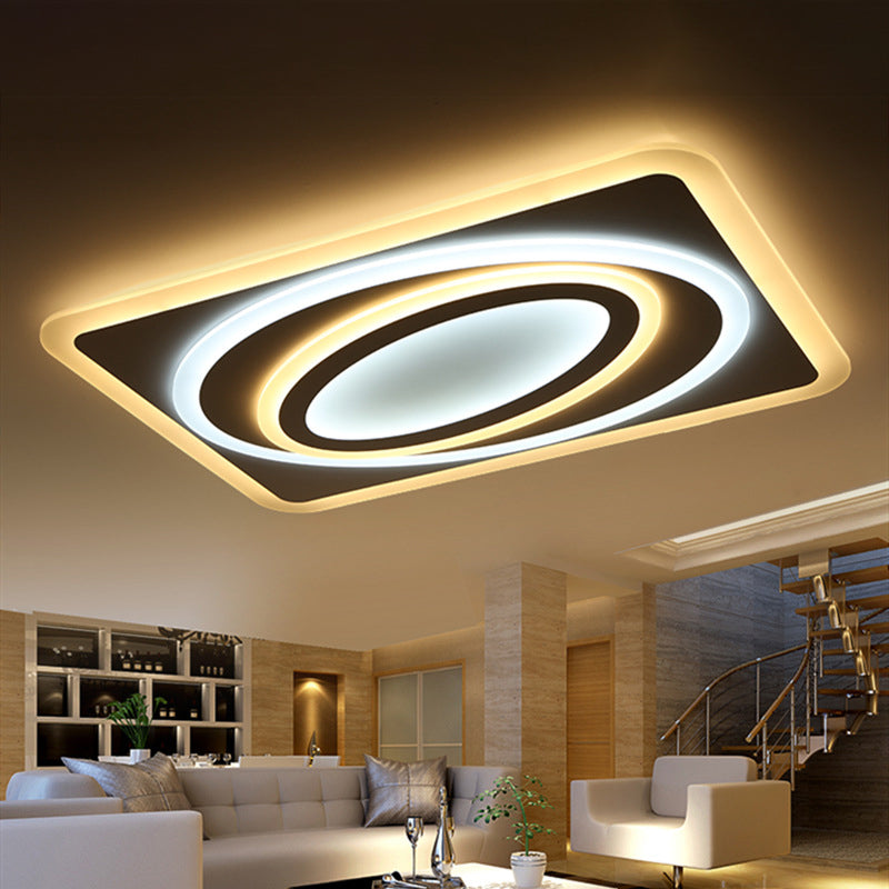 Spacetime Wormhole Kids Room Flush Mount Acrylic 21.5"/38"/47" Wide LED Modern Ceiling Light in Warm/White Light Clearhalo 'Ceiling Lights' 'Close To Ceiling Lights' 'Close to ceiling' 'Flush mount' Lighting' 1958916
