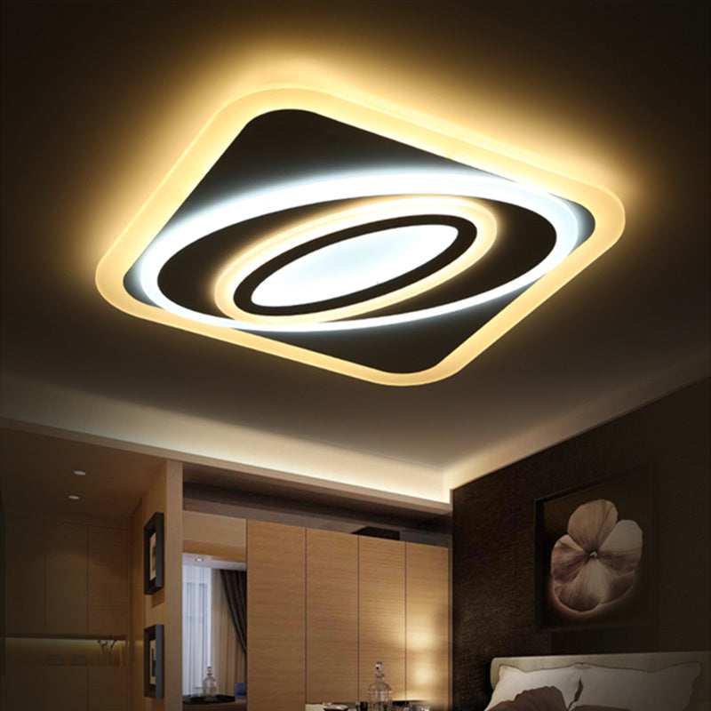 Spacetime Wormhole Kids Room Flush Mount Acrylic 21.5"/38"/47" Wide LED Modern Ceiling Light in Warm/White Light White 21.5" Clearhalo 'Ceiling Lights' 'Close To Ceiling Lights' 'Close to ceiling' 'Flush mount' Lighting' 1958921