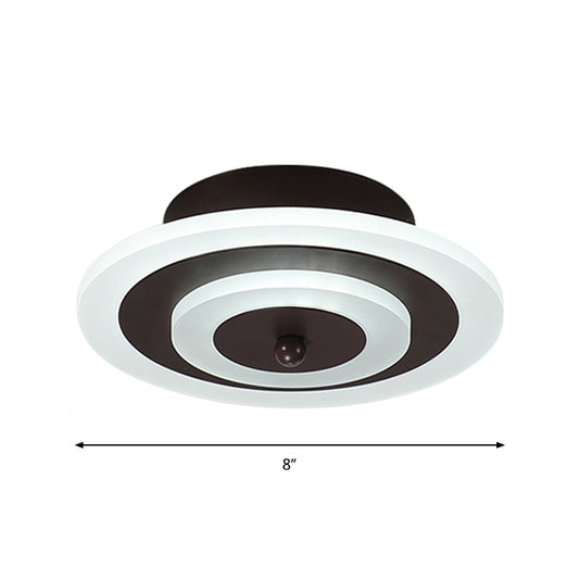 Round/Square Small Ceiling Lamp Simple Style Acrylic White/Coffee LED Flushmount in Warm/White Light for Corridor Clearhalo 'Ceiling Lights' 'Close To Ceiling Lights' 'Close to ceiling' 'Flush mount' Lighting' 1958935