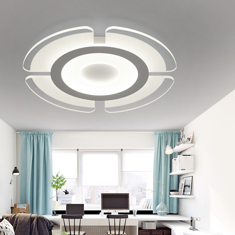 Minimalistic Floweret Flush Ceiling Light Acrylic Bedroom Ultrathin LED Flushmount Lighting in White, 8"/16.5"/31" Wide Clearhalo 'Ceiling Lights' 'Close To Ceiling Lights' 'Close to ceiling' 'Flush mount' Lighting' 1958953