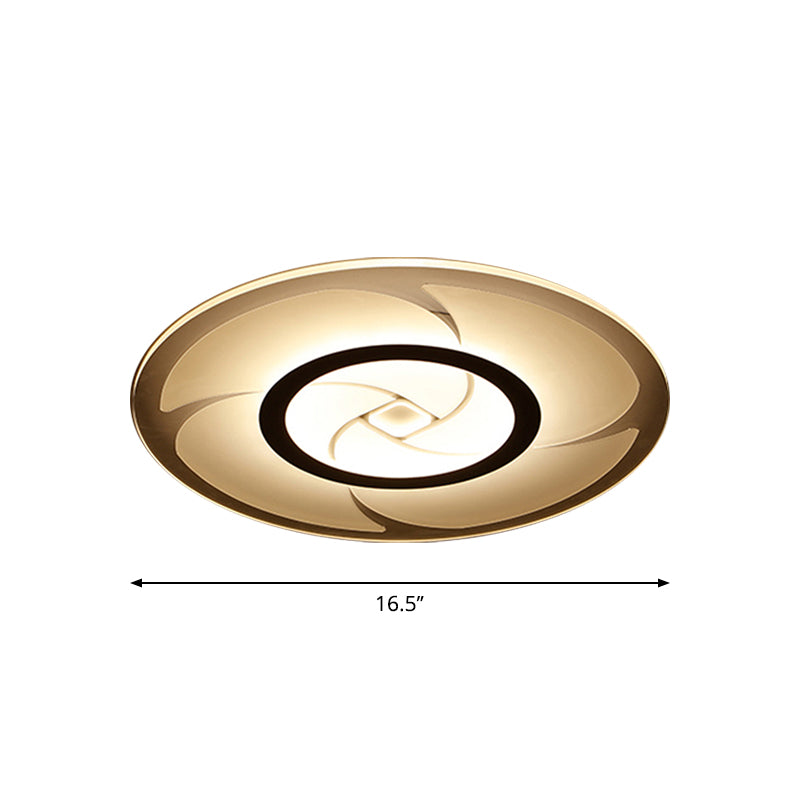 Pinwheel Pattern Disc Thin Ceiling Light Modern Acrylic 16.5"/24.5"/31" W LED White Flush Mounted Lamp in Warm/White Light Clearhalo 'Ceiling Lights' 'Close To Ceiling Lights' 'Close to ceiling' 'Flush mount' Lighting' 1958965