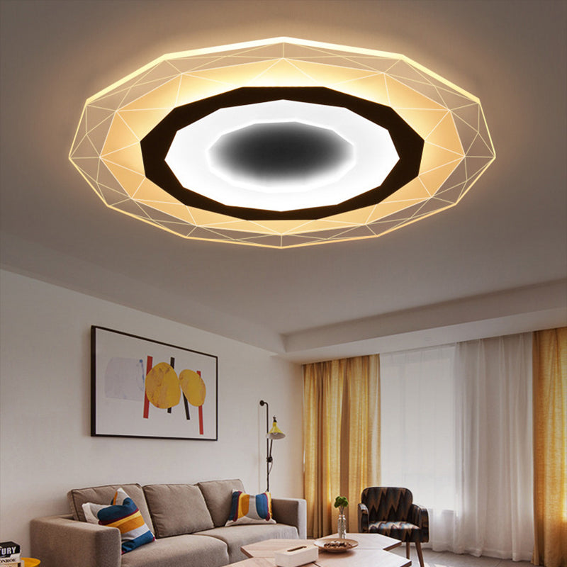 Ultrathin Windmill/Gear/Flower Flush Mount Simple Acrylic Living Room LED Ceiling Flushmount Lamp in White White Diamond Clearhalo 'Ceiling Lights' 'Close To Ceiling Lights' 'Close to ceiling' 'Flush mount' Lighting' 1958984