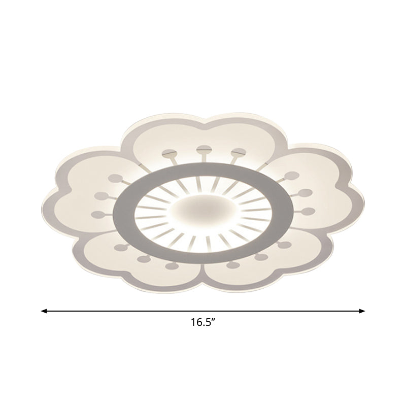 Ultrathin Windmill/Gear/Flower Flush Mount Simple Acrylic Living Room LED Ceiling Flushmount Lamp in White Clearhalo 'Ceiling Lights' 'Close To Ceiling Lights' 'Close to ceiling' 'Flush mount' Lighting' 1958993