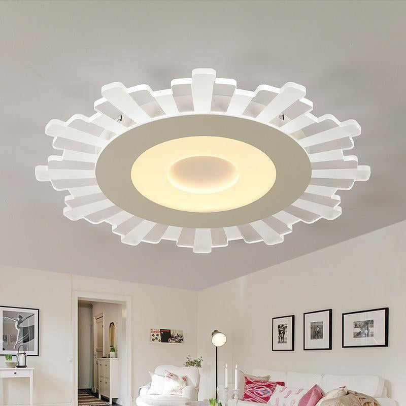 Ultrathin Windmill/Gear/Flower Flush Mount Simple Acrylic Living Room LED Ceiling Flushmount Lamp in White White Snow Clearhalo 'Ceiling Lights' 'Close To Ceiling Lights' 'Close to ceiling' 'Flush mount' Lighting' 1958994