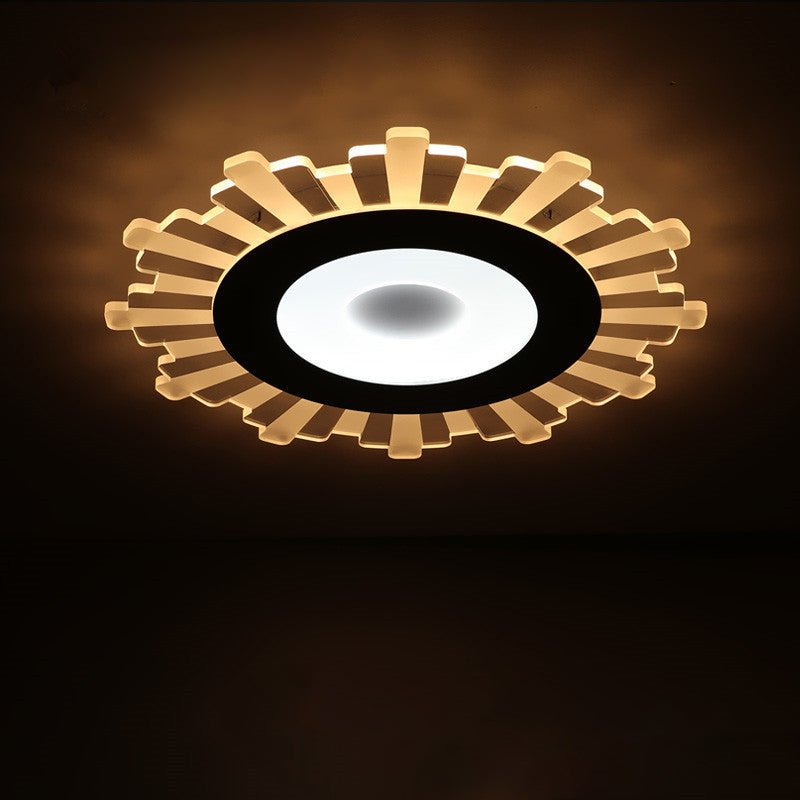 Ultrathin Windmill/Gear/Flower Flush Mount Simple Acrylic Living Room LED Ceiling Flushmount Lamp in White Clearhalo 'Ceiling Lights' 'Close To Ceiling Lights' 'Close to ceiling' 'Flush mount' Lighting' 1958996