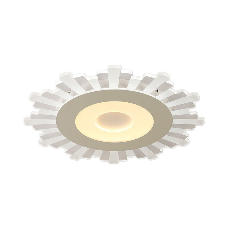 Ultrathin Windmill/Gear/Flower Flush Mount Simple Acrylic Living Room LED Ceiling Flushmount Lamp in White Clearhalo 'Ceiling Lights' 'Close To Ceiling Lights' 'Close to ceiling' 'Flush mount' Lighting' 1958997