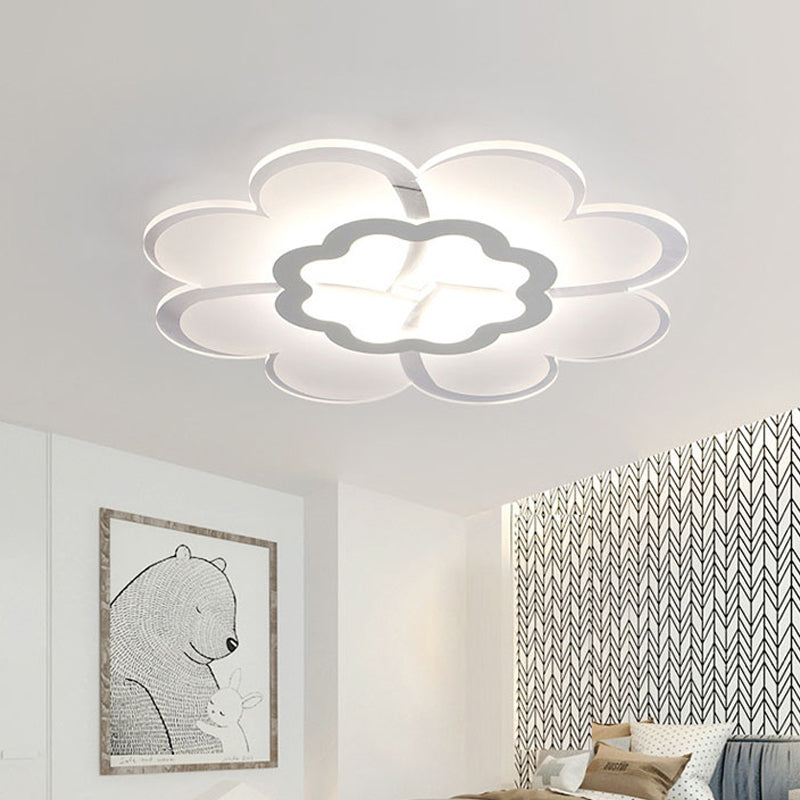 Ultrathin Windmill/Gear/Flower Flush Mount Simple Acrylic Living Room LED Ceiling Flushmount Lamp in White Clearhalo 'Ceiling Lights' 'Close To Ceiling Lights' 'Close to ceiling' 'Flush mount' Lighting' 1959006