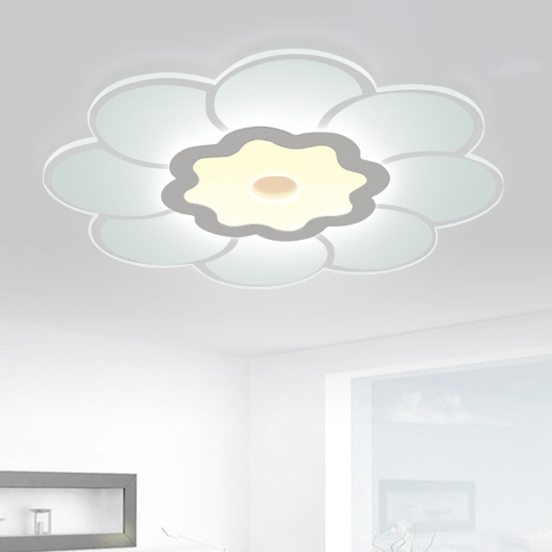 Ultrathin Windmill/Gear/Flower Flush Mount Simple Acrylic Living Room LED Ceiling Flushmount Lamp in White White Windmill Clearhalo 'Ceiling Lights' 'Close To Ceiling Lights' 'Close to ceiling' 'Flush mount' Lighting' 1959009