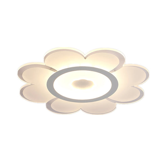 Flower Shaped Acrylic Ceiling Light Fixture Contemporary White LED Flush Mount Lighting for Living Room, 8"/19.5"/31" W Clearhalo 'Ceiling Lights' 'Close To Ceiling Lights' 'Close to ceiling' 'Flush mount' Lighting' 1959017