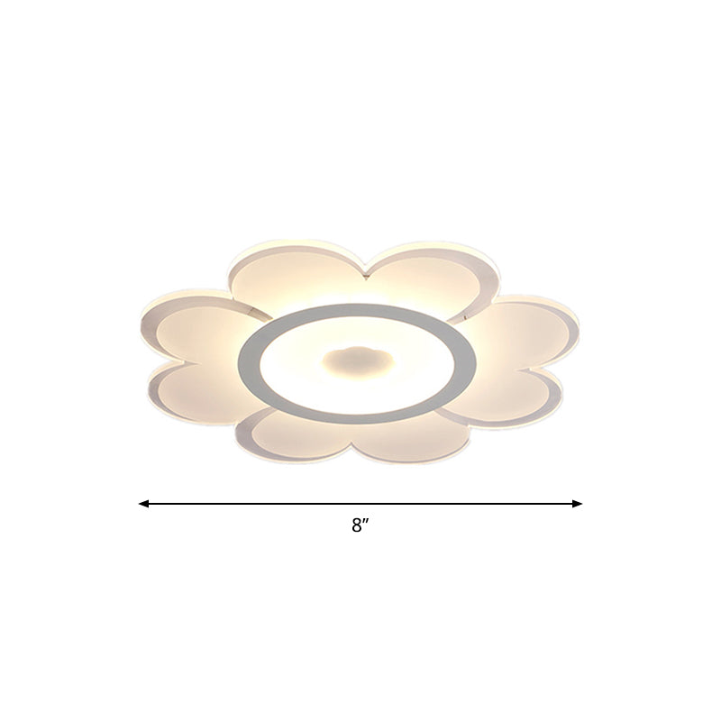 Flower Shaped Acrylic Ceiling Light Fixture Contemporary White LED Flush Mount Lighting for Living Room, 8"/19.5"/31" W Clearhalo 'Ceiling Lights' 'Close To Ceiling Lights' 'Close to ceiling' 'Flush mount' Lighting' 1959018