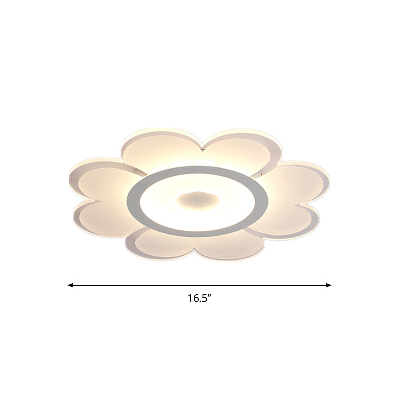 Flower Shaped Acrylic Ceiling Light Fixture Contemporary White LED Flush Mount Lighting for Living Room, 8"/19.5"/31" W Clearhalo 'Ceiling Lights' 'Close To Ceiling Lights' 'Close to ceiling' 'Flush mount' Lighting' 1959019