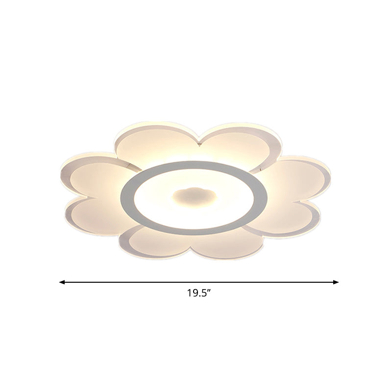 Flower Shaped Acrylic Ceiling Light Fixture Contemporary White LED Flush Mount Lighting for Living Room, 8"/19.5"/31" W Clearhalo 'Ceiling Lights' 'Close To Ceiling Lights' 'Close to ceiling' 'Flush mount' Lighting' 1959020