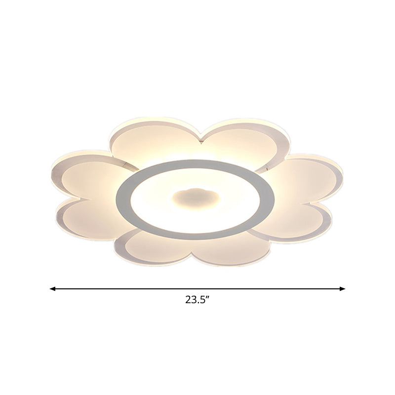 Flower Shaped Acrylic Ceiling Light Fixture Contemporary White LED Flush Mount Lighting for Living Room, 8"/19.5"/31" W Clearhalo 'Ceiling Lights' 'Close To Ceiling Lights' 'Close to ceiling' 'Flush mount' Lighting' 1959021