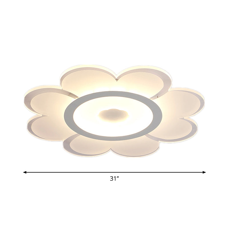 Flower Shaped Acrylic Ceiling Light Fixture Contemporary White LED Flush Mount Lighting for Living Room, 8"/19.5"/31" W Clearhalo 'Ceiling Lights' 'Close To Ceiling Lights' 'Close to ceiling' 'Flush mount' Lighting' 1959022