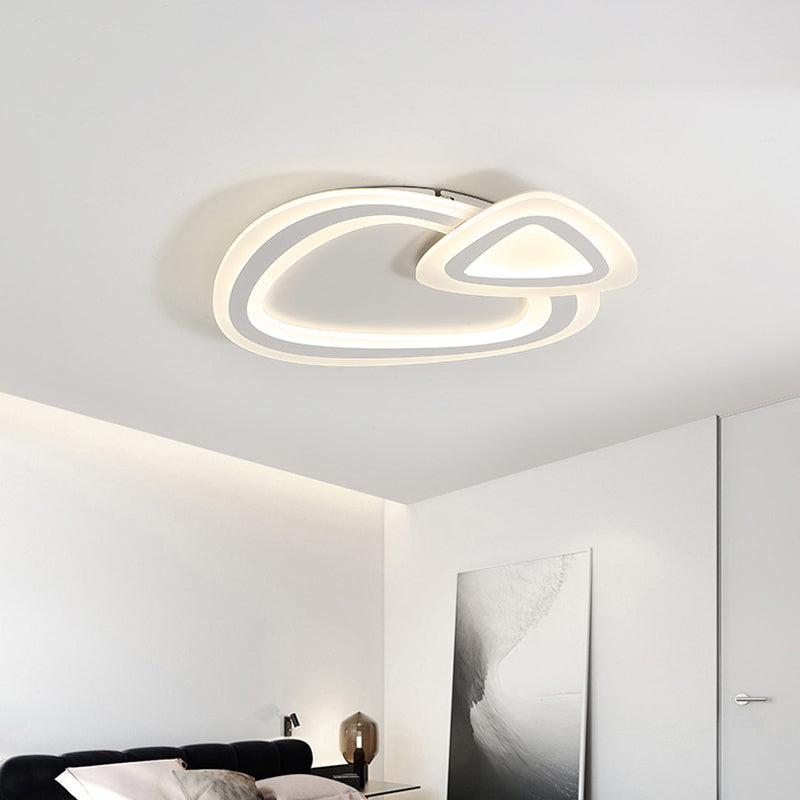 Ultra-Thin Nordic LED Ceiling Lamp White Triangle/Loving Heart/Star Flush Mount Light with Acrylic Shade, Warm/White Light Clearhalo 'Ceiling Lights' 'Close To Ceiling Lights' 'Close to ceiling' 'Flush mount' Lighting' 1959029