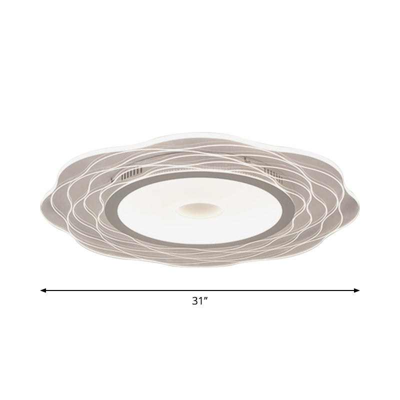 Super-Thin Scalloped Bedroom Flush Light Acrylic Minimalist LED Flush Mount Ceiling Lamp in Warm/White Light, 16.5"/20.5"/31" W Clearhalo 'Ceiling Lights' 'Close To Ceiling Lights' 'Close to ceiling' 'Flush mount' Lighting' 1959050