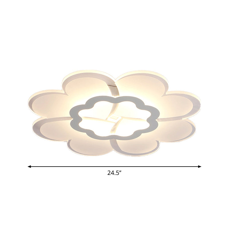 16.5"/20.5"/31" W Ultrathin Flower Flushmount Minimalistic Acrylic Bedroom LED Close to Ceiling Light in Warm/White Light Clearhalo 'Ceiling Lights' 'Close To Ceiling Lights' 'Close to ceiling' 'Flush mount' Lighting' 1959081