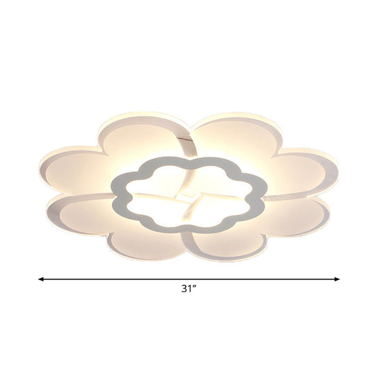 16.5"/20.5"/31" W Ultrathin Flower Flushmount Minimalistic Acrylic Bedroom LED Close to Ceiling Light in Warm/White Light Clearhalo 'Ceiling Lights' 'Close To Ceiling Lights' 'Close to ceiling' 'Flush mount' Lighting' 1959082