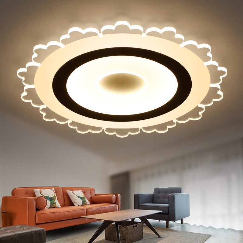 Flower Ultrathin LED Flushmount Minimalist Acrylic Bedroom Flush Mount Ceiling Light in White, 8"/16.5"/31" Width White Clearhalo 'Ceiling Lights' 'Close To Ceiling Lights' 'Close to ceiling' 'Flush mount' Lighting' 1959131