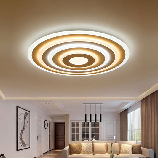 Acrylic Ripple Flush Mounted Lamp Simplicity White Surface Mounted LED Ceiling Light in Warm/White Light, 19.5"/23.5"/39" Wide White Clearhalo 'Ceiling Lights' 'Close To Ceiling Lights' 'Close to ceiling' 'Flush mount' Lighting' 1959140