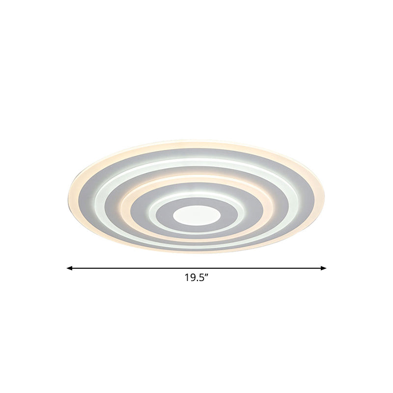 Acrylic Ripple Flush Mounted Lamp Simplicity White Surface Mounted LED Ceiling Light in Warm/White Light, 19.5"/23.5"/39" Wide Clearhalo 'Ceiling Lights' 'Close To Ceiling Lights' 'Close to ceiling' 'Flush mount' Lighting' 1959144