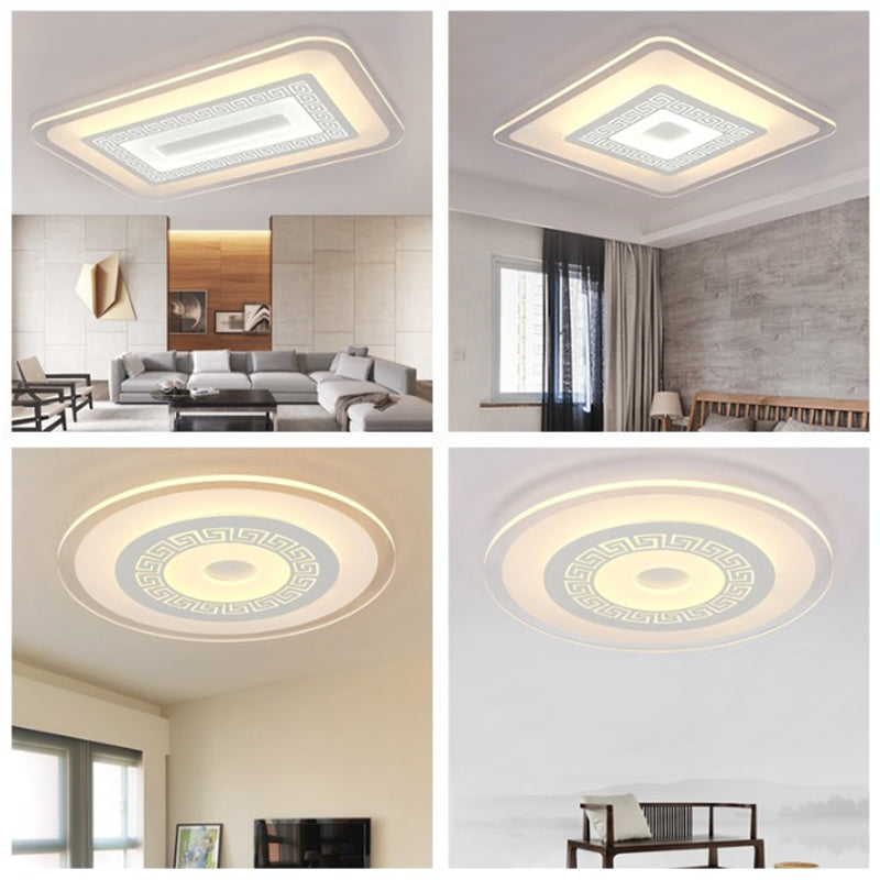 Small/Large Living Room Ceiling Light Simple Style Ultra-Thin LED Flush Mount with Round/Rectangle/Square Acrylic Shade Clearhalo 'Ceiling Lights' 'Close To Ceiling Lights' 'Close to ceiling' 'Flush mount' Lighting' 1959179