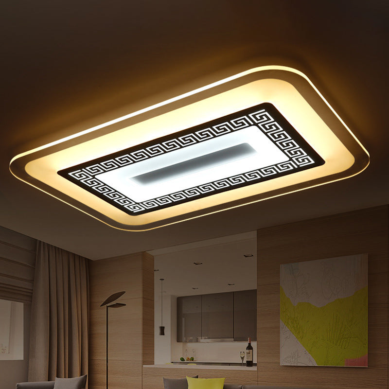 Small/Large Living Room Ceiling Light Simple Style Ultra-Thin LED Flush Mount with Round/Rectangle/Square Acrylic Shade Clearhalo 'Ceiling Lights' 'Close To Ceiling Lights' 'Close to ceiling' 'Flush mount' Lighting' 1959181