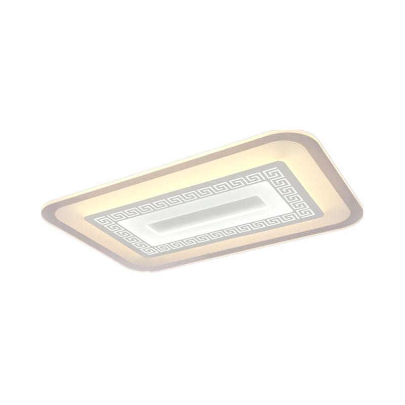 Small/Large Living Room Ceiling Light Simple Style Ultra-Thin LED Flush Mount with Round/Rectangle/Square Acrylic Shade White Small Rectangle Clearhalo 'Ceiling Lights' 'Close To Ceiling Lights' 'Close to ceiling' 'Flush mount' Lighting' 1959182