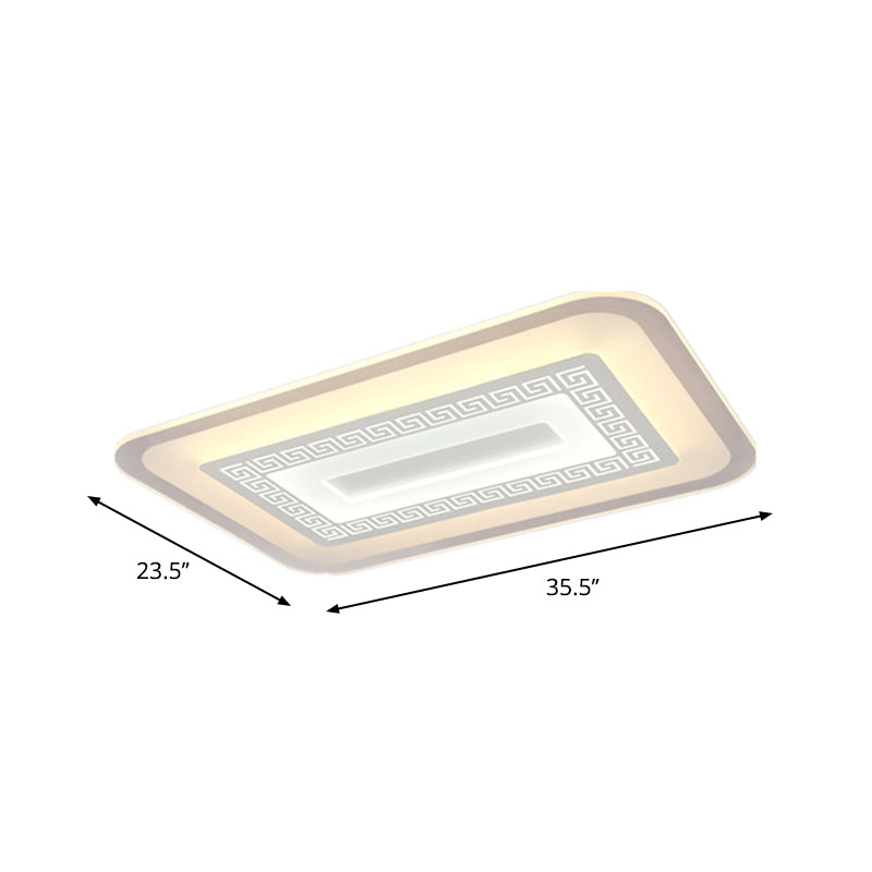 Small/Large Living Room Ceiling Light Simple Style Ultra-Thin LED Flush Mount with Round/Rectangle/Square Acrylic Shade Clearhalo 'Ceiling Lights' 'Close To Ceiling Lights' 'Close to ceiling' 'Flush mount' Lighting' 1959184