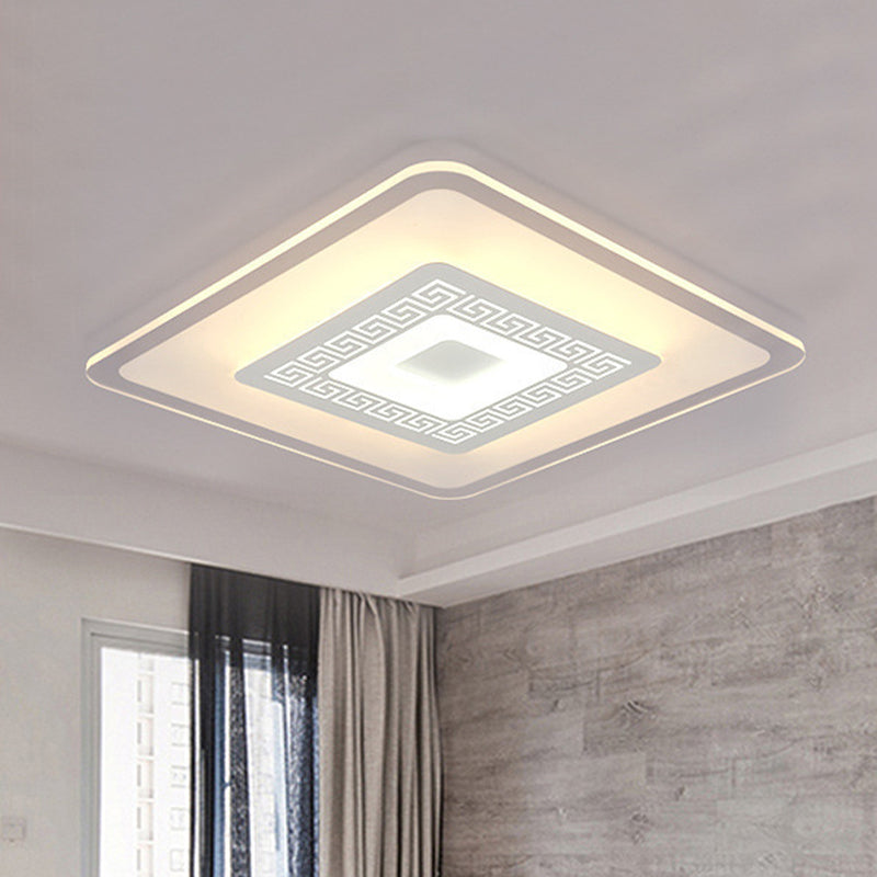 Small/Large Living Room Ceiling Light Simple Style Ultra-Thin LED Flush Mount with Round/Rectangle/Square Acrylic Shade Clearhalo 'Ceiling Lights' 'Close To Ceiling Lights' 'Close to ceiling' 'Flush mount' Lighting' 1959186