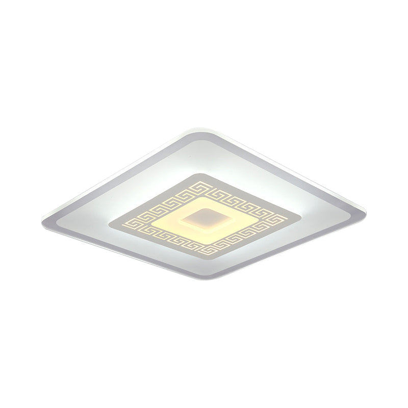 Small/Large Living Room Ceiling Light Simple Style Ultra-Thin LED Flush Mount with Round/Rectangle/Square Acrylic Shade Clearhalo 'Ceiling Lights' 'Close To Ceiling Lights' 'Close to ceiling' 'Flush mount' Lighting' 1959187