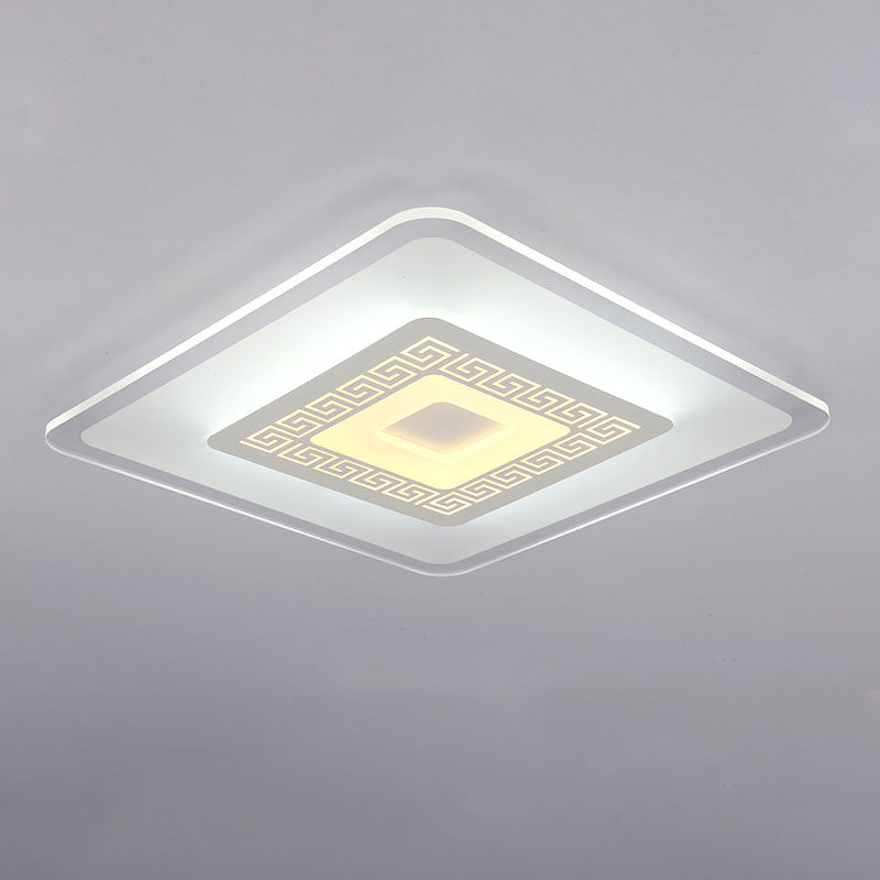 Small/Large Living Room Ceiling Light Simple Style Ultra-Thin LED Flush Mount with Round/Rectangle/Square Acrylic Shade Clearhalo 'Ceiling Lights' 'Close To Ceiling Lights' 'Close to ceiling' 'Flush mount' Lighting' 1959188