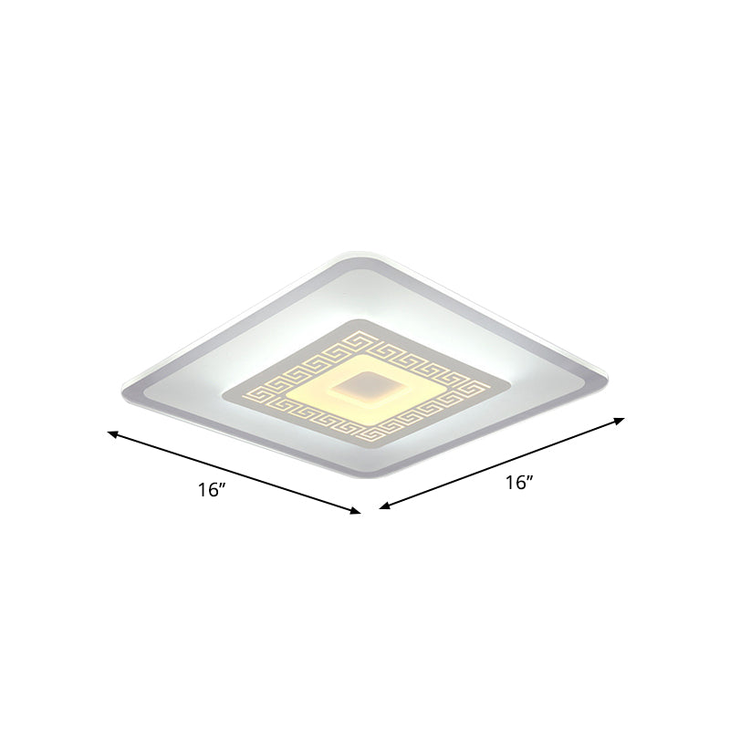 Small/Large Living Room Ceiling Light Simple Style Ultra-Thin LED Flush Mount with Round/Rectangle/Square Acrylic Shade Clearhalo 'Ceiling Lights' 'Close To Ceiling Lights' 'Close to ceiling' 'Flush mount' Lighting' 1959189