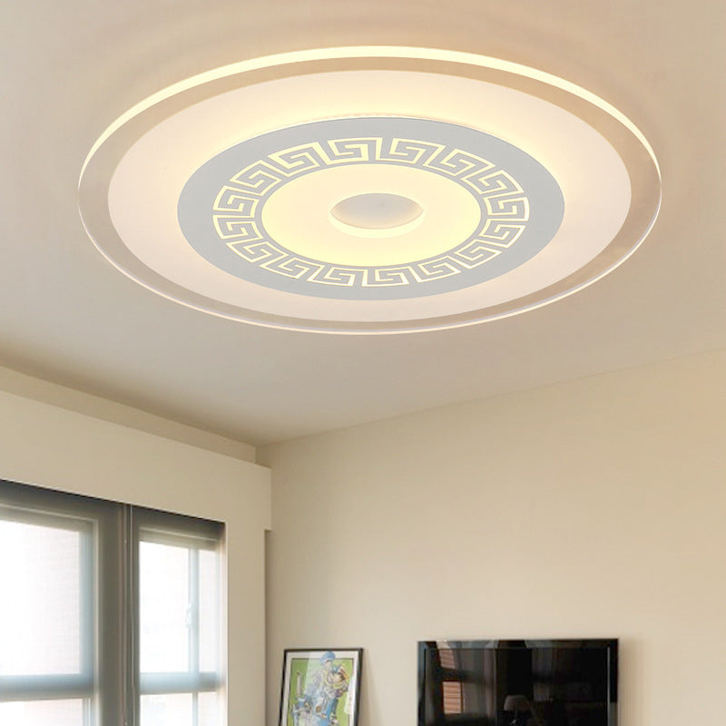 Small/Large Living Room Ceiling Light Simple Style Ultra-Thin LED Flush Mount with Round/Rectangle/Square Acrylic Shade White Round Clearhalo 'Ceiling Lights' 'Close To Ceiling Lights' 'Close to ceiling' 'Flush mount' Lighting' 1959191