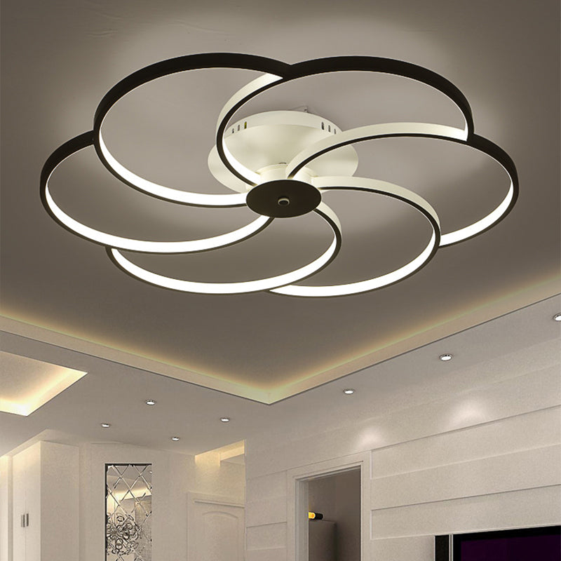 Simple Floweret Shaped Flushmount Light Metal 18"/21.5"/32" W LED Bedroom Close to Ceiling Light Fixture in Warm/White Light Clearhalo 'Ceiling Lights' 'Close To Ceiling Lights' 'Close to ceiling' 'Flush mount' Lighting' 1959228