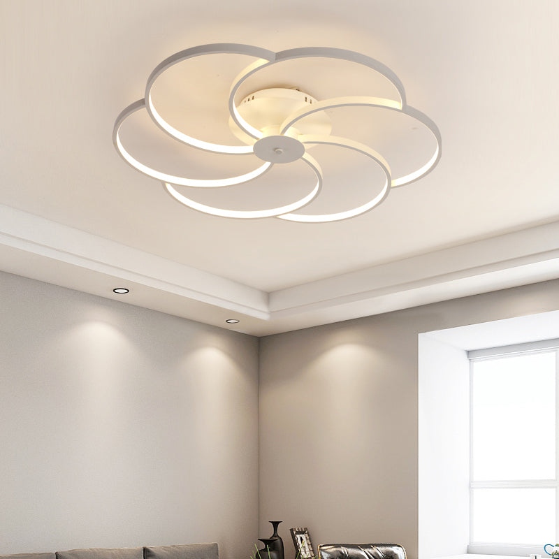 Simple Floweret Shaped Flushmount Light Metal 18"/21.5"/32" W LED Bedroom Close to Ceiling Light Fixture in Warm/White Light Clearhalo 'Ceiling Lights' 'Close To Ceiling Lights' 'Close to ceiling' 'Flush mount' Lighting' 1959229