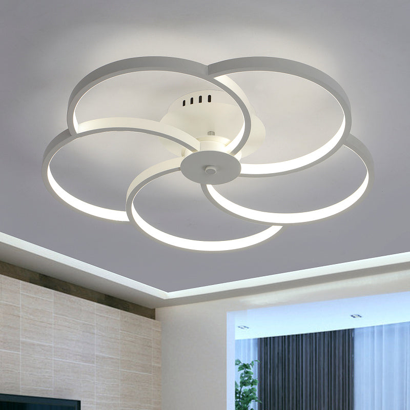 Simple Floweret Shaped Flushmount Light Metal 18"/21.5"/32" W LED Bedroom Close to Ceiling Light Fixture in Warm/White Light Clearhalo 'Ceiling Lights' 'Close To Ceiling Lights' 'Close to ceiling' 'Flush mount' Lighting' 1959233