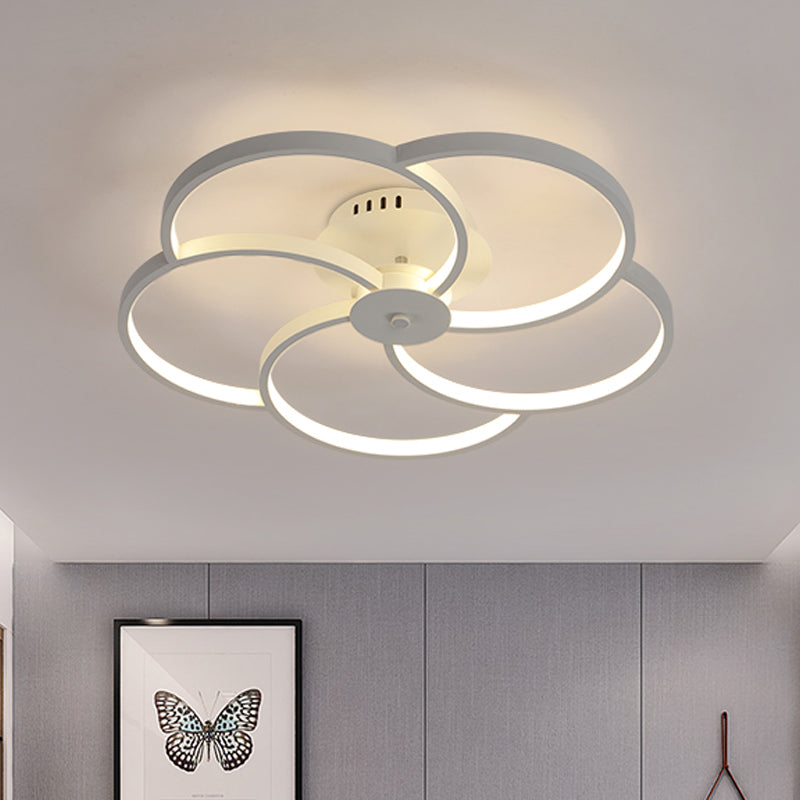 Simple Floweret Shaped Flushmount Light Metal 18"/21.5"/32" W LED Bedroom Close to Ceiling Light Fixture in Warm/White Light Clearhalo 'Ceiling Lights' 'Close To Ceiling Lights' 'Close to ceiling' 'Flush mount' Lighting' 1959234