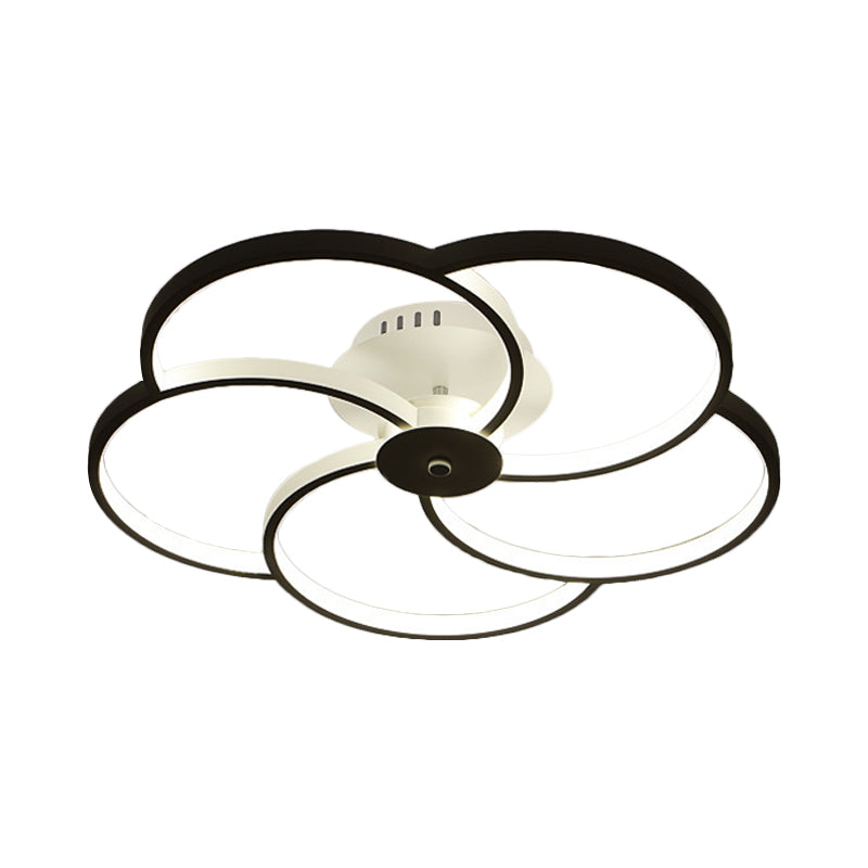 Simple Floweret Shaped Flushmount Light Metal 18"/21.5"/32" W LED Bedroom Close to Ceiling Light Fixture in Warm/White Light Clearhalo 'Ceiling Lights' 'Close To Ceiling Lights' 'Close to ceiling' 'Flush mount' Lighting' 1959235